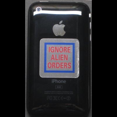IPhone / IPod 1.5inch Joe Strummer IGNORE ALIEN ORDERS Replica Decal